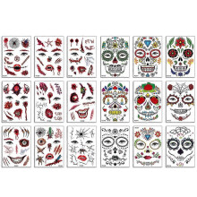 (F) High Quality Halloween Temporary Tattoos Body Tattoo Sticker Skull Fake Waterproof User-friendly Trendy