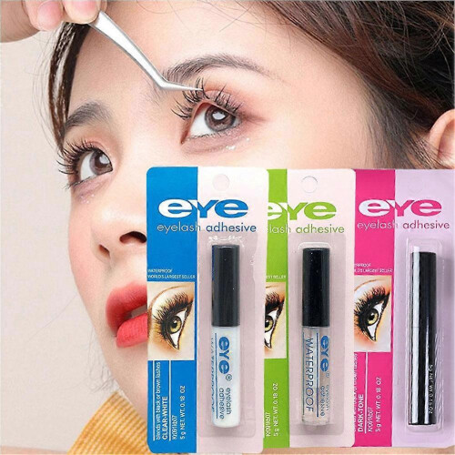 (Green)False Eyelash Glue Waterproof Black White Transparent Quick Dry Eyelashes 1