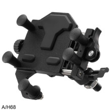 (H68 Black) Universal Motorcycle Durable Shock-Absorbing Phone New Alloy 2025 Phone Holder Stand
