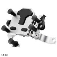 (H67 Silvery) Universal Motorcycle Durable Shock-Absorbing Phone New Alloy 2025 Phone Holder Stand