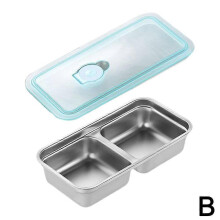 (Double grid) Smooth Sleek Unique Office Ergonomic for Box Storage Plastic Steel Food Stainless Freshness With Superior Suitable Lid