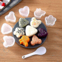 6pcs Creative Cartoon Shape Triangle Rice Ball Mold Household Children's Rice Bento Mold Diy Seaweed Sushi Moldsend Spoon - Pjun