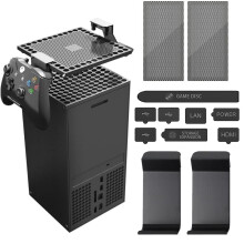 Dust Cover for Xbox Series X with Dual Headset and Controller Holder, Filters and Silicone Dust Plugs