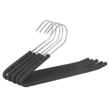 Open End Trouser Hangers Slack Hanger with Non-slip Foam Coated Black 5-pack - H