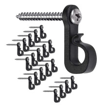 20pcs Hanger Hooks with Screw Anti-rust Waterproof Indoor Outdoor Light Hooks Clips for Hanging Fairy Lights Party Supplies Kaesi - Ya