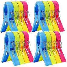 16 Pack Beach Towel Clips Chair Clips Towel Holder for Pool Chairs On Cruise-jumbo Size,plastic Clothes Pegs Hanging Clip Clamps To Keep Your Towel Fr