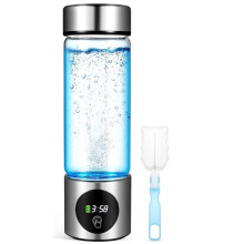Bouteille de Générateur D'Eau Hydrogénée Portable SPE+PEM à Double Chambre, Ioniseur + Affichage PPB et Temps