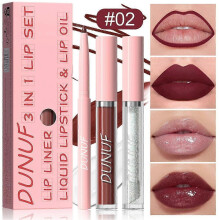 (B) 3 in Durable Lip Color Lip Lipliner Color Gloss Sets & Lip & Lip 1 Set 3pcs/ Oil