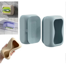 (Cyan) Fashionable Silicone Classic Easy Use Quality Suction Box Tissue Desktop Premium Tissue Capacity Drawer Cup to Large
