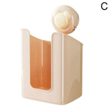 (Pink) Classic Reliable Stable Suction Cup Toilet Paper Holder Removable Wall Mounted Tissue Rack Portable Long-lasting