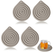 Microwave Plate Warmer Set of 4, NonSlip FoodGrade Silicone Heat Resistant Mats, Dishwasher Safe