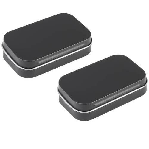 6 PCS Small Storage Box with Lid Rectangular Small Tin Boxes Metal Box with Lid Small Tin Box for Home Storage Black 1