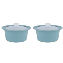 2X Silicone Microwave Steamer Pot with Handle & Lid-Grade Steamer Bowl, Heat-Resistant Cooker , Dishwasher Safe