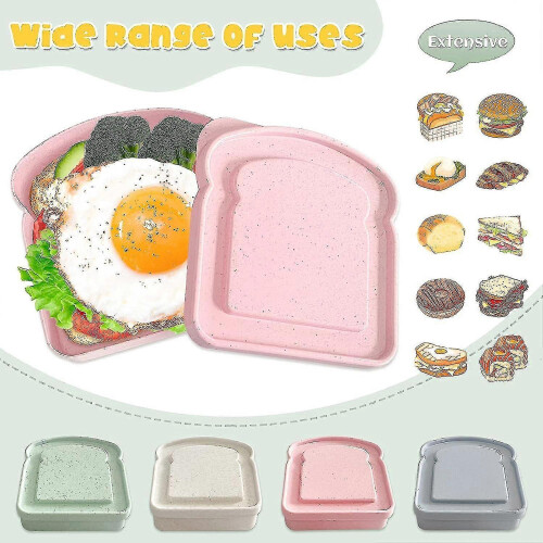 4pcs Sandwich Containers, Reusable Sandwich Box Container for Kidswg 2