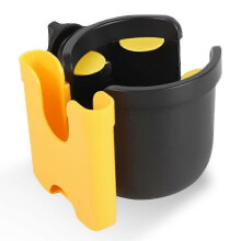 (Yellow) Stroller Cup Holder with Phone Holder/Organizer, Universal Bike Cup Holder, 2-in-1 Cup Holder for Walker, Bike, Wheelchair, Walker