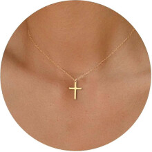 Women's Cross Necklace, Chain Necklace Exquisite Layered Gold Cross Pendant Necklace Simple Cute Women's Necklace Go