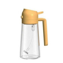 (orange) 2-in-1 Oil Spray Bottle Refilable Glass BBQ Cooking Olive Oil Sprayer Dispenser - Pengj