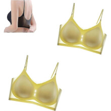 (3XL, Yellow) 2pcs Ultra Thin Summer Comfort Ice Silk Bra In Plus Size, Women's Seamless Comfort Bra Ice Silk Bra Breathable Women's Bras - Ri