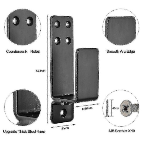 2-Pack Door Barricade Brackets for Security - Prevent Unauthorized Entry, Drop Open Design 2