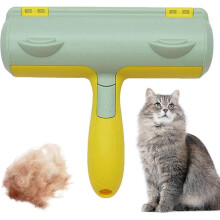 (Green) Cat Dog Pet Hair Remover Brush, Reusable Magic Hair Remover Brush, Lint Roller For Pet Hair - Pjun