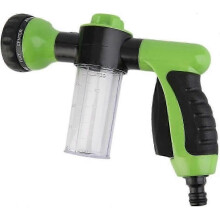 Green spray gun with soap or fertilizer can, Jet wash, Watering accessories, 8 watering patterns, Hose sprayer with dispenser