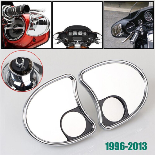 Chrome Batwing Inner Fairing Mount Side Mirrors with Blind Spot for  Touring 2
