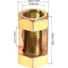 Pack of 10 Iron Hexagon Nut M10 Thread 25mm Height Lamp Repair Parts - DD01