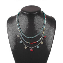 Bohemian Resort Style Rice Bead Necklace Women's Fashion Ethnic Style 1 Piece G