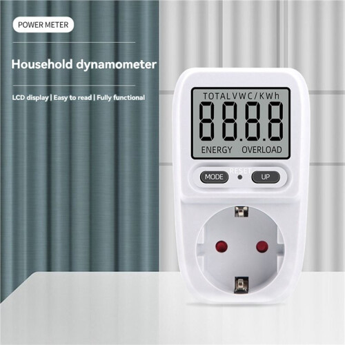 2X Electricity Power Meter Wattmeter LCD  Meter Socket Electric Tester Measuring Outlet Power Analyzer EU Plug 2