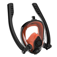 (Black orange) Unisex Diving Face Mask HD Panoramic View Swimming Mask for Women Men