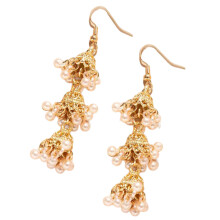 Boucles d'oreilles artistiques superposées, 1 paire,-Champagne