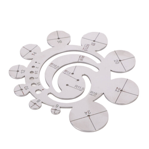 Round Leather Cutting Tool Metal Corner Cutting Ruler Circle For