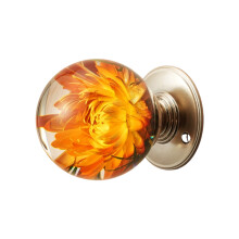 Unique Decorative Resin Knob Crystal Ball-yellow dahlia
