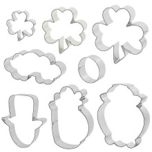 8pcs St Patrick Day Cookie Cutters Metal Cookie Molds Biscuit Cutter Metal Cookie Molds - Ri