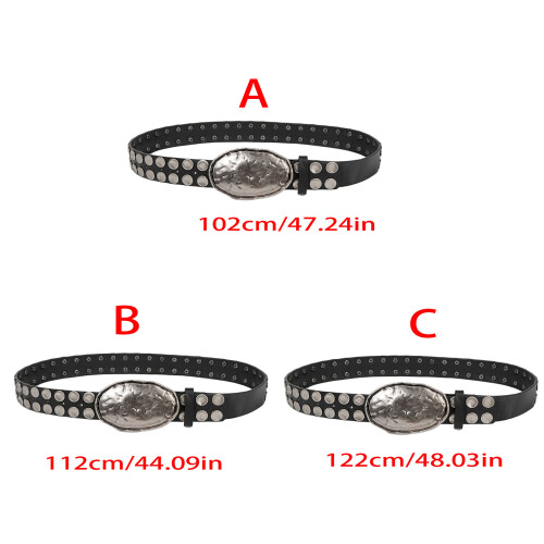 Gothic Black Belt Detailed Adjustable Waist Strap For-122cm 1