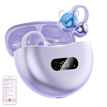 Language Translator Earbuds Real Time 144 Languages Bluetooth Noise Cancelling HD Sound Purple