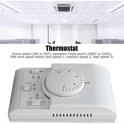 Central Air Conditioning Thermostat, Adjustable Mechanical Switch for Heating and Cooling, Wall Mounted 1