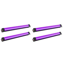 Rechargeable Black Light Bar 4 Packs, Battery Powered Black Lights for Glow Party, Cordless UV Strip Lights