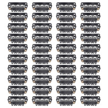 40pcs U-shaped clamp For Hair Extensions Wig Clips DIY Comb Black Frame