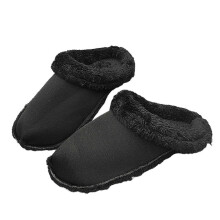 (4142, Black) Unisex Hole Shoes Plush Warm Insoles Replacement Thickened Comfy Themal Shoe Cover for Playing Sports