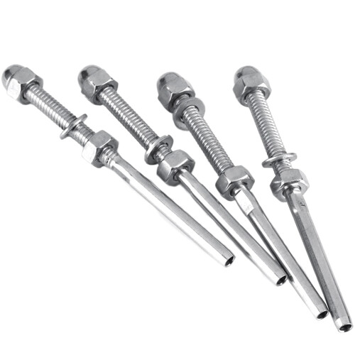 50 Pcs Stainless Steel Handrail Railing Cable Tensioner Threaded Stud End Fitting For 1/8 Inch Cable Wire (50 Pack) 2