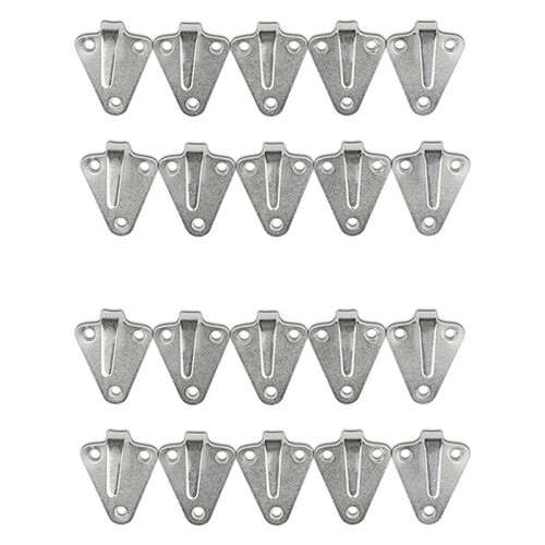 20Pcs Three-Hole Waterproof Tarpaulin Hook Trailer Connecting Net Hook Hook Iron Plate Hook Suitable for Trailers