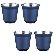 4X 80Ml Double Wall Stainless Steel Espresso Cup Insulation for Pixie Coffee Cup Capsule Shape Coffee Mugs,D