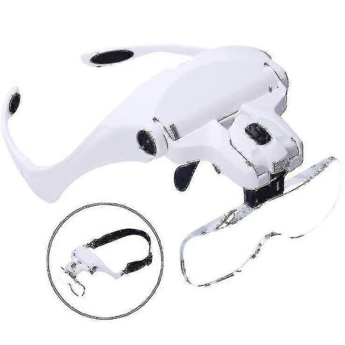 Usb Rechargeable Led Lamp Head-mounted Reading Glasses Magnifying Glass with 5 Multiples