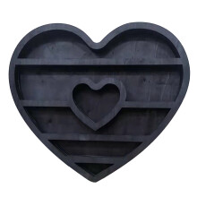 Moon Elf Crystal Wooden Shelf Heart Shaped Crystal Essential Oil Display Wall Shelf Living Room Home Display Rack A