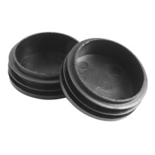 6 x Black Plastic 50mm Dia Round Tubing Tube Insert Caps Covers