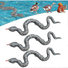 (Blue) 3pcs Floating Snakes For Pool, Inflatable False Snake For Pool To Keep Birds Away, Fake Snake Balloon Pool Supplies Prank Props
