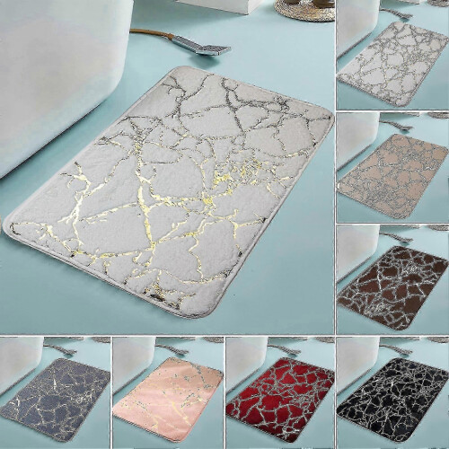 (Camel) Bath Mat Non-slip Quick Dry Polyester Granite Surface Shower Rug For Home - PJ 2