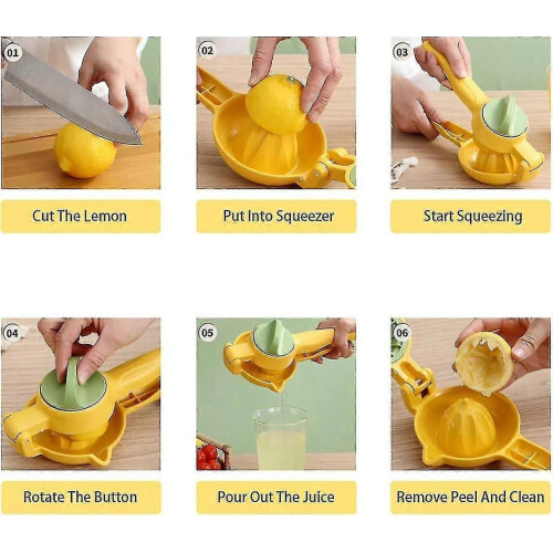 (Yellow) Lemon Squeezer, Manual Juicer Lemon Squeezer, Juicer Citrus Lemon Squeezer, New Upgrade Fruit Juicer With Rotation Button Kitchen Tool 1