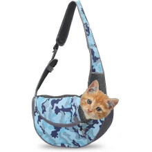 (L,blue)Pet Sling Carrier Bag Pets Travel Bags Outdoor Shoulder Carrier Bag (size S) - DD
